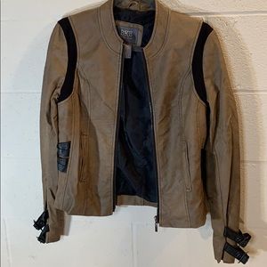 Brown  Faux Leather Jacket